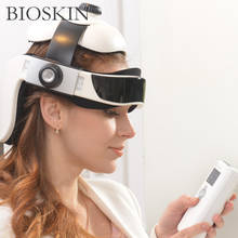 Bioskin capacete massageador elétrico, terapia de vibração, aquecimento inteligente para pescoço, cabeça, massagem, terapia de pressão de ar, massageador, estimulador de música, cuidados com a saúde 2024 - compre barato