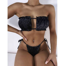 Sexy Women Bikini Set Micro Bikini Black Swimsuit For Women Swimwear Thong Swimming Suit Shining Biquini Brazlian Bathing Suit 2024 - buy cheap