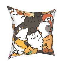 Neko Atsume Kawaii Cat Game Throw Pillow Cover Decorative Pillow Kitty Collector Vintage Cushion Covers 2024 - buy cheap