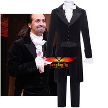 Anime Musical Hamilton Alexander Cosplay Costume Adult Men Outfits Medieval Trench Black Vest Blouse Pants Bow-Tie Halloween 2024 - buy cheap