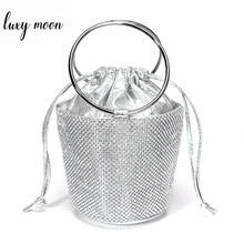 Mini bolsa de mão diamante para mulheres, bolsa de mão dourada prateada noturna de mão para festa de casamento, bolsa de design de luxo feminina zd1386 2024 - compre barato