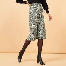2020 Весенняя женская юбка миди с принтом в виде губ, раздельная цельная юбка-трапеция во французском стиле, юбки с высокой талией, Новое поступление 2024 - купить недорого