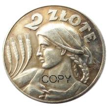 1925 polónia 2 zlote prata chapeado cópia moeda 2024 - compre barato