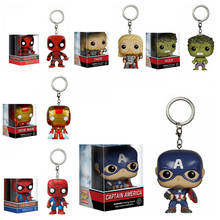 Original Marvel Avengers Pocket Keychain IRON-MAN SPIDER-MAN BATMAN Deadpool PVC Action Figure Model Toys For Children 2024 - buy cheap