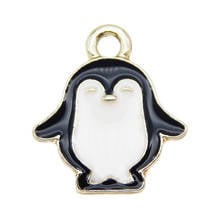 5 uds. De dijes de pingüino de dibujos animados, lindos animales esmaltados, llavero, pendientes, charm para fabricación de joyas y manualidades, colgante de moda 2024 - compra barato