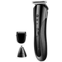 Kemei-máquina de cortar cabelo 3 em 1, elétrica, recarregável, para homens, rosto, nariz, barbear 2024 - compre barato