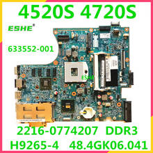 For HP Probook 4520S 4720S Laptop motherboard 633552-001 2216-0774207 graphics card HM57 DDR3 H9265-4 48.4GK06.041 Mainboard 2024 - buy cheap