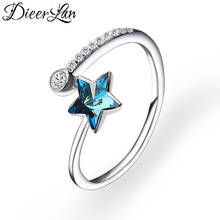 DIEERLAN Personality New Crystal Star Rings For Women Engagement Jewelry Girls Christmas Gifts Open Finger Rings 2024 - buy cheap