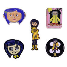 Милая брошь Coraline, жуткая булавка для девочек, фанаты аниме, отличная жуткая коллекция, рубашки, куртки, Декор 2024 - купить недорого