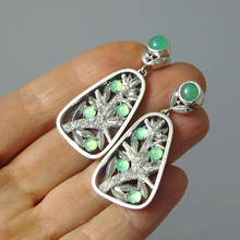 Fashion Women Green Stone Drop Earrings Classic Lady Dangle Earrings Jewelry for Female Gift Aretes De Mujer Modernos 2020 2024 - buy cheap