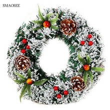 40cm Christmas Wreath Door Wall Ornament Large Garland Decoration Pine Cone Rattan 2020 Christmas Decorations For Home Outdoor 2024 - buy cheap
