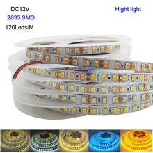 Flexible LED Strip light white/warm New Hight light 5M DC12V 2835 SMD 120 Leds/m IP20 white/White/blue/Ice blue/golden yellow 2024 - buy cheap