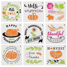 9pc Stencil Thanksgiving Painting Template DIY Scrapbooking Coloring Embossing Accessories Decor Office School Supplies Reusable 2024 - buy cheap