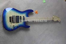 Бесплатная доставка, оптовая продажа, Высококачественная Белая синяя гитара jackson gold hardware с электрической гитарой tremolo system 150903 2024 - купить недорого