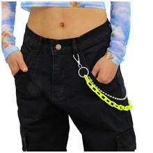 LLavero de cadena de acrílico para pantalones, cadena de cinturón multicapa, estilo Punk, Hip Hop, joyería # Y 2024 - compra barato
