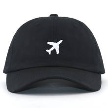 Chapéu de avião bordado, boné de beisebol masculino, 100% algodão, ajustável, preto, chapéu snapback da moda, chapéu do papai hip hop feminino 2024 - compre barato