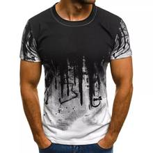 Camiseta de moda de verano para hombre, camiseta informal con estampado de pintura de tinta pintada a mano, directa de fábrica 2024 - compra barato