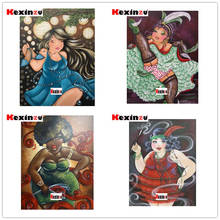 Kexinzu-pintura de diamante 5D DIY "mujer elegante de dibujos animados", bordado 3D, mosaico de punto de cruz, regalo de Navidad 2024 - compra barato