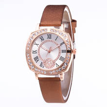 Новые модные женские часы Лидирующий бренд женские золотые бриллиантовые квадратные повседневные Кварцевые часы Женские часы с кожаным ремешком Relogio Feminino 2024 - купить недорого