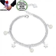 OMHXZJ-Colgante de Plata de Ley 925 para mujer, pulsera europea de moda, regalo de cumpleaños, boda, estrella, perla, SZ135 2024 - compra barato