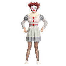 Women Halloween Pennywise cosplay dress Horror Stephen King It Clown Costume Adult Carnival Fancy Party Pennywise costumes dress 2024 - buy cheap