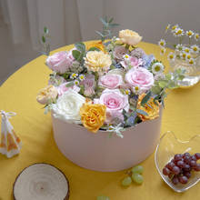 Caixa para embalar flores, flores coloridas e embalagens de buquê de flores com tampa, vaso de presente para festa de casamento 2024 - compre barato