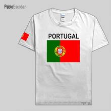 Camiseta masculina de portugal, camiseta de algodão com tecido português, roupa para reuniões, fitness, bandeira pt 2024 - compre barato