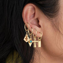 YADA 4 PCS/SET ins Gold Color Cross Earring Set Statement Jesus Earring For Women Jewelry Geometry Gift Earrings femme ER200167 2024 - buy cheap