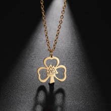 My Shape Clover Necklaces Lucky Hrunger Odins Valknut Celtics Knot Stainless Steel Choker Pendant Jewelry Ireland Nordic Gift 2024 - buy cheap