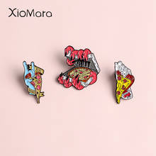 Zombie Pizza Enamel Pins Horrible Halloween Evil Badges Brooches Denim Shirt Lapel Pins Punk Cool Jewelry For Real Friends Gifts 2024 - buy cheap