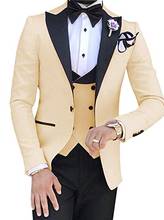 Hot Sales Mens's 3 Pieces Suits for Men Custom Made Terno Slim Groom Custom Wedding Men Suit Masculino (Jacket+Pant+Vest+Tiebow) 2024 - buy cheap