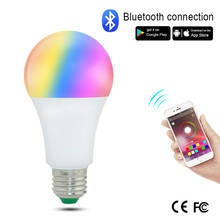 Luz LED inteligente RGB con Bluetooth, Bombilla regulable E27 de 15W, Control de música por voz, lámpara de iluminación de varios colores para iluminación del hogar 2024 - compra barato