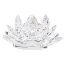 Crystal Lotus Flower Crafts Paperweights Glass Model Home Feng Shui Decor 2024 - compre barato