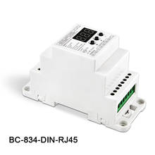 BC-834-DIN-RJ45 DIN Rail 4CH Constant voltage DC12 24V input 6A*4CH output DMX512/1990 Decoder controller for led strip, lamp 2024 - buy cheap