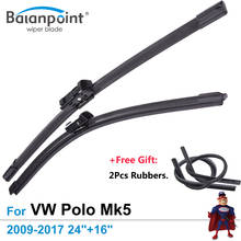 2Pcs Wiper Blades + 2Pcs Free Rubbers For Volkswagen Polo MK5 2009-2017 24"+16", Exact Fit Windscreen Wipers 2024 - buy cheap