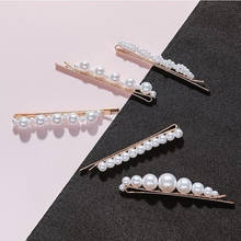Korean Simulated Pearl Barrettes Beaded Women Hair Clip Hairgrips Hair Accessories Girls Jewelry Fashion Hair Pins 2020 2024 - buy cheap