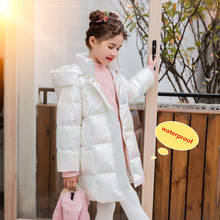 2020 Girls Winter Jacket Kids Hooded Warm Shiny Jacket For Girls White Duck Down Coat Children Clothes Teenage Parka Outerwear 2024 - buy cheap