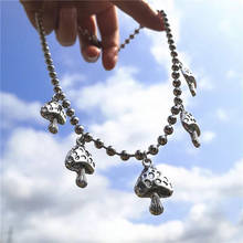 Goth Mushroom Metal Necklace for Women Punk Fashion Charms Vintage Hip Hop Rock Cool Necklace 90s Style Jewelry Accessories 2021 2024 - buy cheap