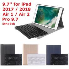 Новый Для iPad 9,7 2017 2018 5th 6th Air 1 Air/Air 2/Pro 9,7 Клавиатура чехол Русский Испанский Bluetooth клавиатура для iPad 2017 2018 Клавиатура Чехол 2024 - купить недорого