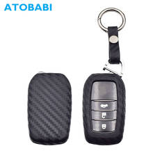 Carbon Silicone Car Key Case For Toyota Miral Fortuner Rav4 Highlander Crown Smart Remote Control Fob Cover Pouch Protector Bag 2024 - buy cheap