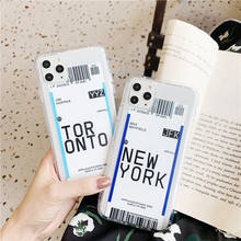 JAMULAR Funny Air Tickets Bar Code Label Phone Case For iphone XS MAX 11 Pro XR X 7 8 6 6s Plus Clear Soft TPU Back Cover Fundas 2024 - buy cheap