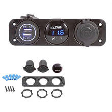 12~24 V  Car Marine Boat Waterproof LED Toggle Switch Panel with Dual USB Charging Port & 12V Power Outlet 2024 - buy cheap