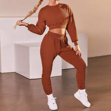 Women's Spring Autumn Tracksuit Loose 2 Piece Training Yoga Running Set Pullover+Pant Sport Suit Sportswear Fitness Workout Set 2024 - buy cheap