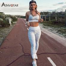 ATHVOTAR 2 Piece Sets Women Outfits Sportswear Zebra Bra High Waist Seamless Leggings Sport Fitness Elasticity Tracksuit Women 2024 - buy cheap