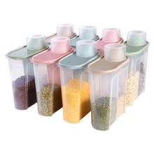 PP Food Storage Box Plastic Clear Container Set with Pour Lids Household Kitchen Storage Bottles Jars Dried Grains Tank 1.9L-3LL 2024 - buy cheap