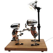 3D Steampunk Metal Robot Table Lamp Handmade Assembled Model Crafts For Home Decor Birthday Gifts - Finished 2024 - buy cheap