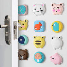 Cartoon Door Stopper Silicone Self Adhesive Wall Protectors Door Handle Bumpers Buffer Guard Stoppers Silencer Crash Pad 2024 - buy cheap