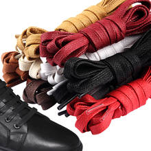 1 пара Вощеные плоские шнурки, кожаные водонепроницаемые повседневные шнурки для обуви, шнурки унисекс для ботинок 2024 - купить недорого