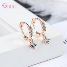 New Arrival 925 Sterling Silver Sparkling  Earring For Woman Classic Gold Earring Lady Earrings Wedding Party Jewelry Gift 2024 - buy cheap