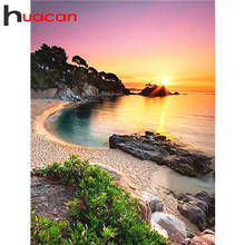 Huacan 5D DIY Diamond Painting Kit Landscape Full Square/Round Diamond Embroidery Mosaic Sunset Beach Decorations Home 2024 - buy cheap